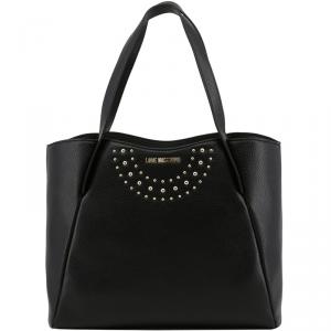 Pre Owned Love Moschino Black Faux Leather Tote