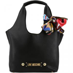 Pre Owned Love Moschino Black Faux Leather Scarf Shoulder Bag