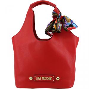 Pre Owned Love Moschino Red Faux Leather Scarf Shoulder Bag