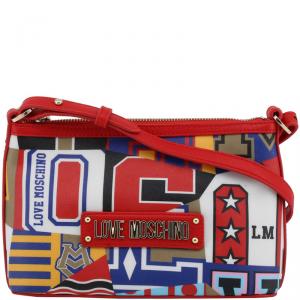 Love Moschino Multicolor Printed Faux Leather Crossbody Bag