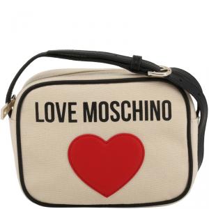 Love Moschino Brown Fabric Applique Crossbody Bag 