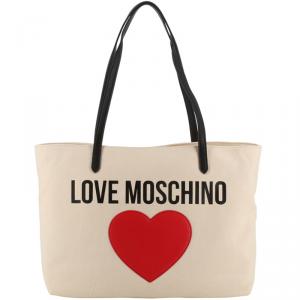 Pre Owned Love Moschino Brown Fabric Applique Shoulder  Bag 