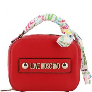 Love Moschino Red Faux Leather Scarf Crossbody bag
