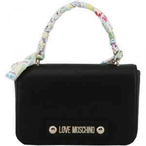 Pre Owned Love Moschino Black Faux Leather Scarf Shoulder Bag