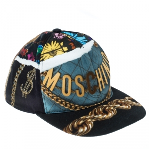 Moschino Multicolor Editorial Print Cap L