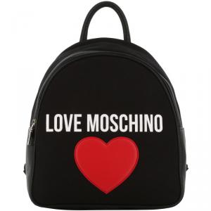 Pre Owned Love Moschino Black Fabric Applique Backpack