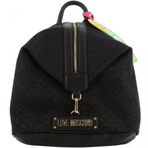 Love Moschino Black Signature Canvas Backpack