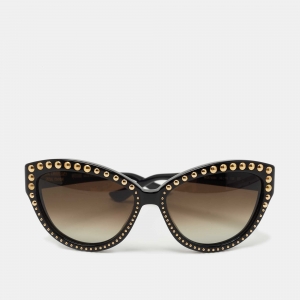 Moschino Black 30th Anniversary Special Edition Studded Cat Eye Sunglasses