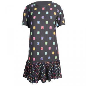 Moschino Black Jewel Print Drop Waist Dress M