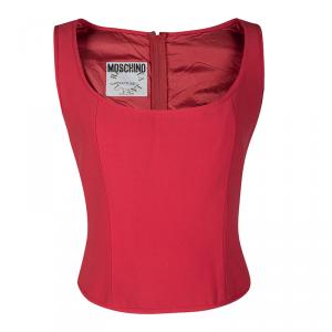 Moschino Couture Repetita Juvant Red Sleeveless Top L