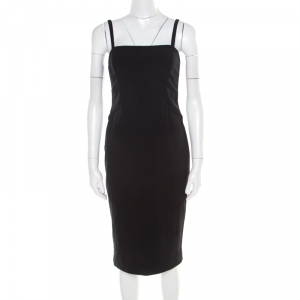 Moschino Couture Black Wool Fitted Sleeveless Dress S