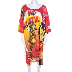 Moschino Couture Red Cotton Mr. Funtastic T-Shirt Dress One Size 