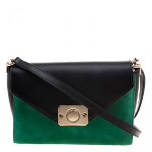 Pre Owned Mulberry Tricolor Suede and Leather Delphie Duo Flap Shoulder Bag