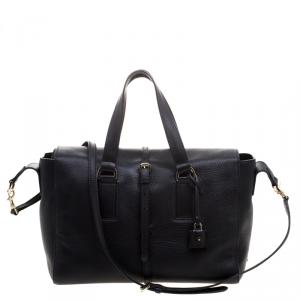 Mulberry Black Leather Medium Roxette Satchel
