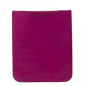 Mulberry Purple Croc Embossed Leather iPad Sleeve Case