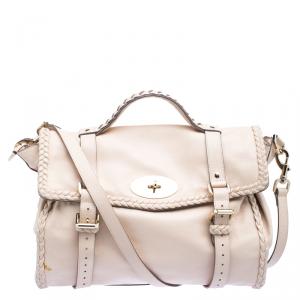 Mulberry Beige Leather Oversized Alexa Satchel