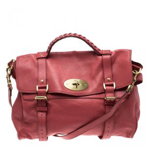 Mulberry Red Leather Oversized Alexa Satchel
