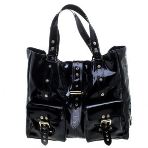 Mulberry Black Patent Leather Roxanne Tote