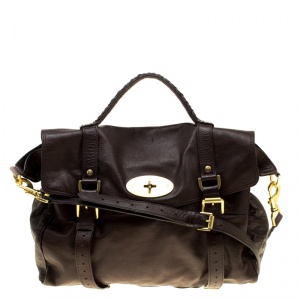 Mulberry Brown Leather Oversized Alexa Satchel