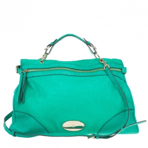 Pre Owned Mulberry Jungle Green Leather Satchel