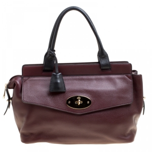 Mulberry Burgundy Leather Small Blenheim Tote