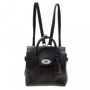Mulberry Black Leather Mini Cara Delevingne Backpack Tote