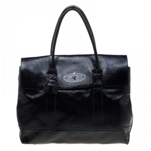Mulberry Dark Navy Blue Patent Leather Bayswater Satchel