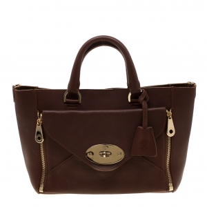 Pre Owned Mulberry Dark Brown Leather Willow Tote