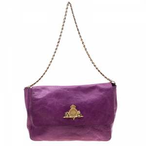 Mulberry Purple Leather Large Margaret Shoulder Bag