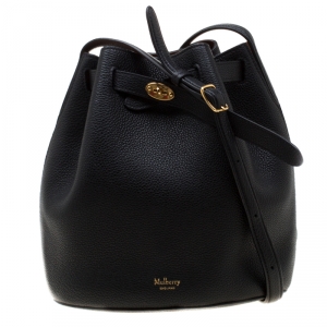 Mulberry Black/Brown Leather Abbey Bucket Bag
