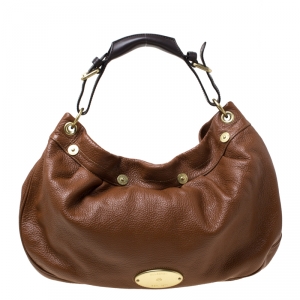 Mulberry Brown Pebbled Leather Mitzy Hobo
