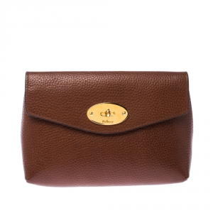 Mulberry Brown Leather Cosmetic Pouch 
