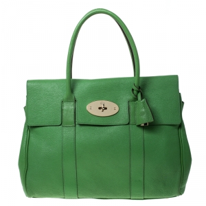 Mulberry Lime Green Leather Bayswater Satchel