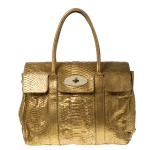 Mulberry Gold Python Leather Limited Edition Bayswater Satchel