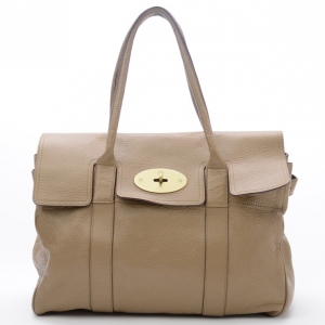 Pre Owned Mulberry Pebbled Beige Bayswater Tote