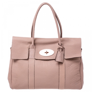 Mulberry Old Rose Grained Leather Bayswater Satchel