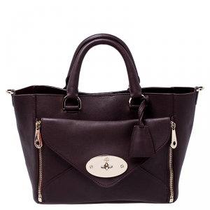 Mulberry Burgundy Leather Small Blenheim Tote