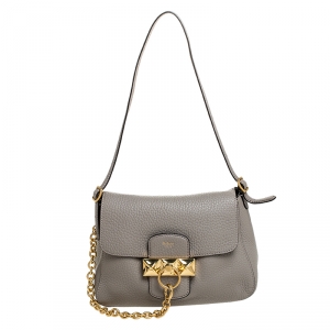 Mulberry Grey Leather Mini Keeley Shoulder Bag