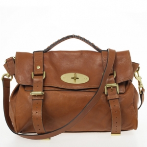 Pre Owned Mulberry Canary Brown Calfskin Alexa Bag