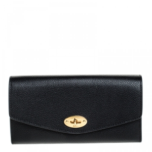 Mulberry Black Leather Darley Continental Wallet