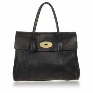 Pre Owned Mulberry Black Leather Bayswater Tote
