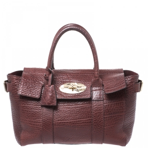Mulberry Burgundy Leather Medium Bayswater Satchel