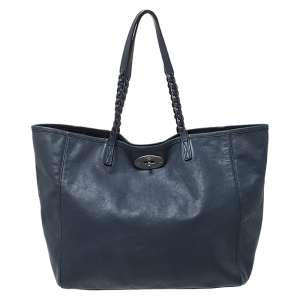Mulberry Blue Leather Large Dorset Shopper Tote 