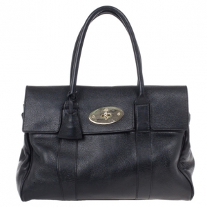 Pre Owned Mulberry Black Leather Bayswater Tote