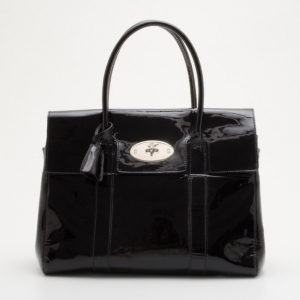 Pre Owned Mulberry Black Patent Bayswater