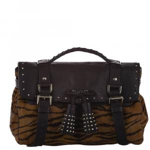 Pre Owned Mulberry Brown Ponyhair/Leather Alexa Satchel Bag