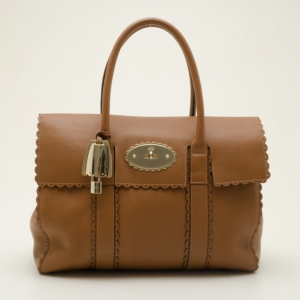 Pre Owned Mulberry Brown Leather Cookie Bayswater Satchel 