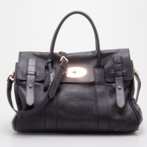 Pre Owned Mulberry Black Heritage Baywater with Rose Gold Hardware