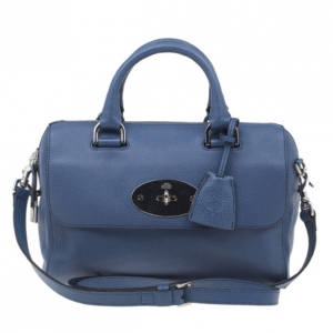 Pre Owned Mulberry Blue Leather Small Del Rey Satchel