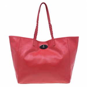 Pre Owned Mulberry Red Nappa Leather Medium Dorset Tote 